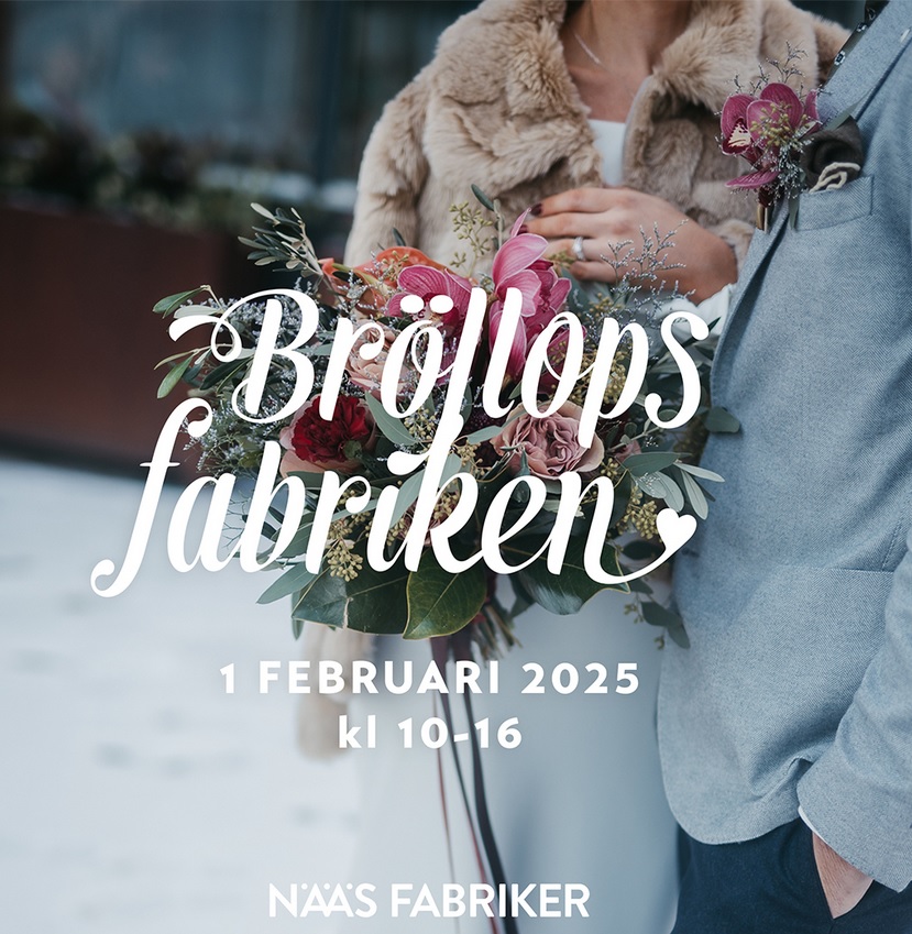 Flyer för bröllopsmässan - Bröllopsfabriken 2025 - Nääs fabriker