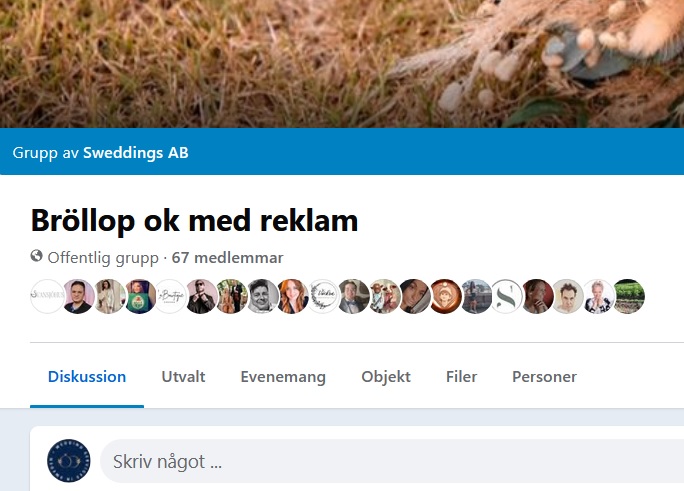 Bröllop ok med reklam en Sweddings AB administrerad grupp