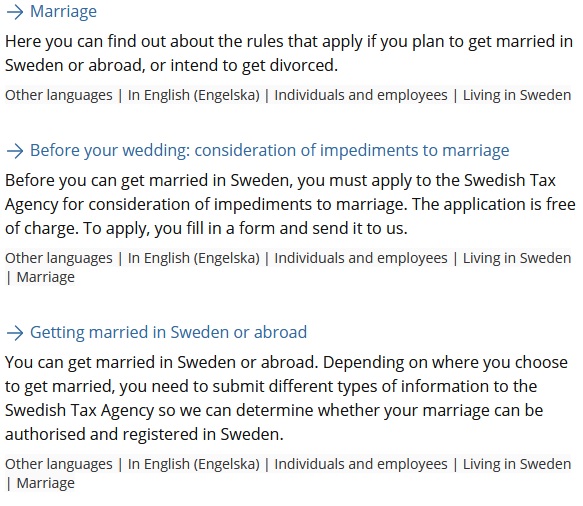 married in sweden